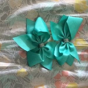 Teal bows
